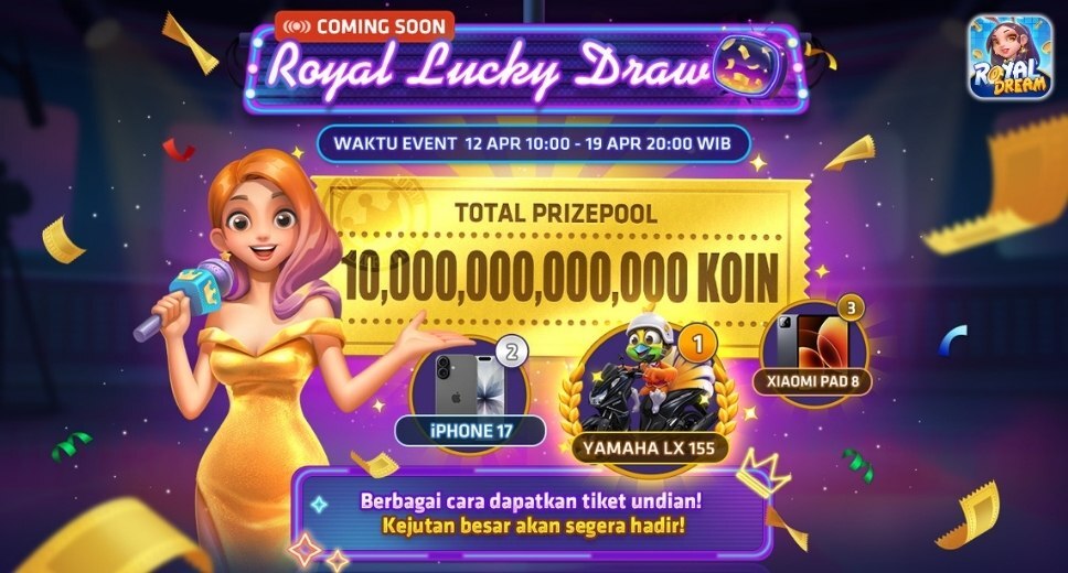 Royal Dream Lucky Draw Dimulai: Event Hadiah Besar dengan Prizepool 10 Triliun Koin