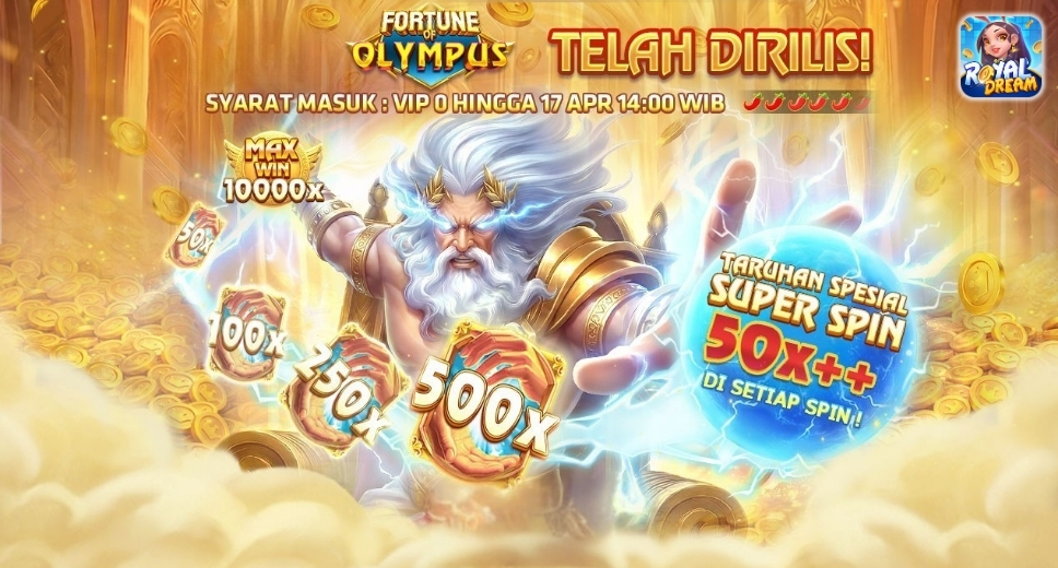 Fortune of Olympus Resmi Dirilis di Royal Dream: Fitur Super putaran & Multiplier Besar