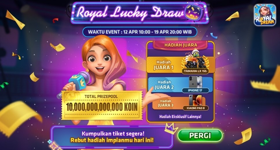 Royal Dream Lucky Draw April 2026: Event Hadiah 10 Triliun Koin Resmi Dimulai
