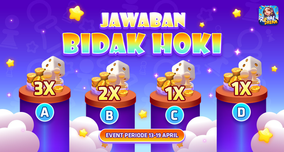Jawaban Bidak Hoki Royal Dream Periode 13–19 April | Hasil Event Resmi